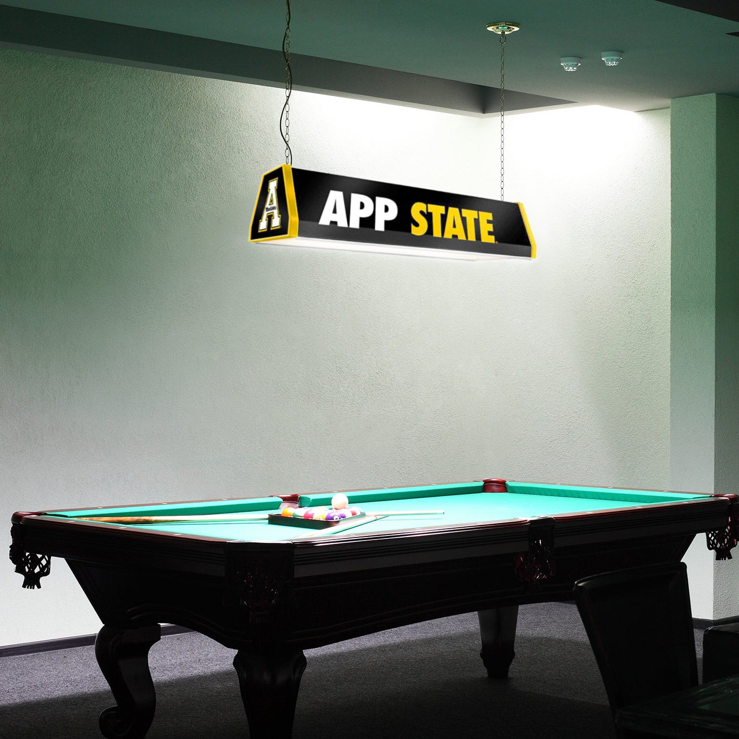 Appalachian State Mountaineers Standard Pool Table Light Room View