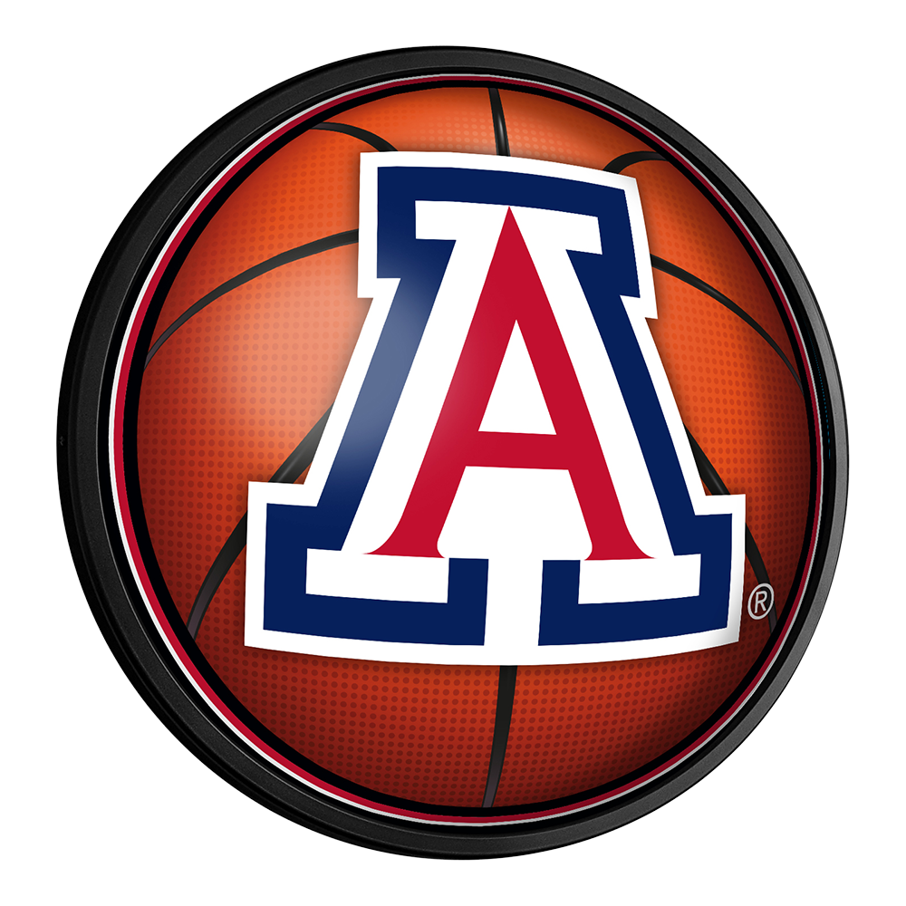 Arizona Wildcats Basketball Slimline Round Lighted Wall Sign