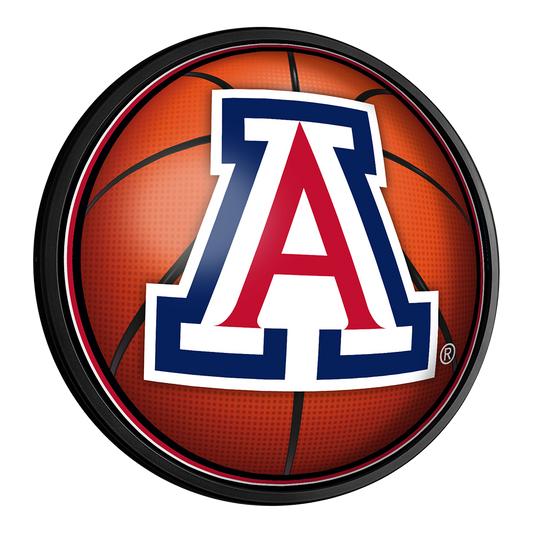 Arizona Wildcats Basketball Slimline Round Lighted Wall Sign
