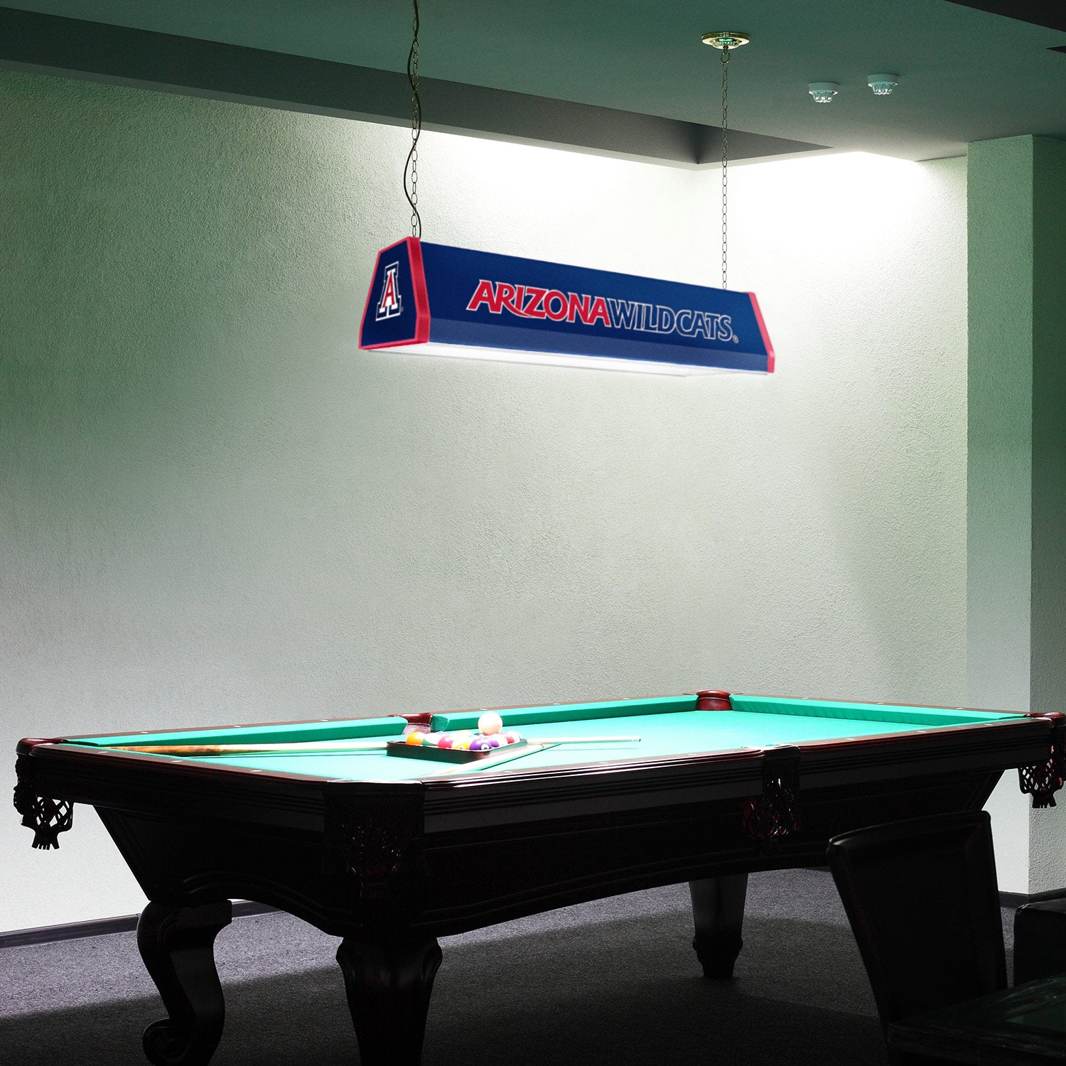 Arizona Wildcats Standard Pool Table Light Room View