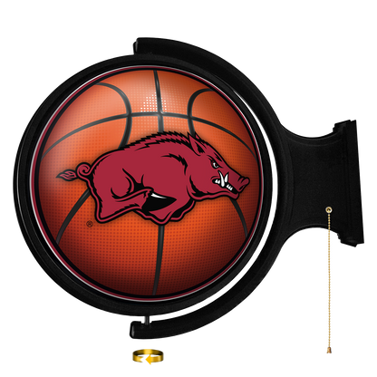 Arkansas Razorbacks Round Basketball Rotating Wall Sign