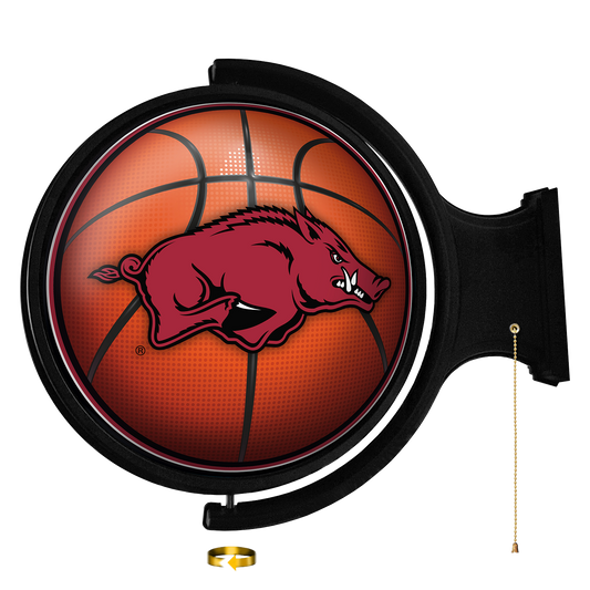 Arkansas Razorbacks Round Basketball Rotating Wall Sign