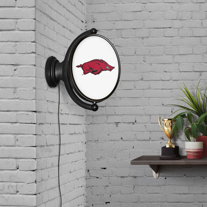 Arkansas Razorbacks Oval Rotating Wall Sign Room View