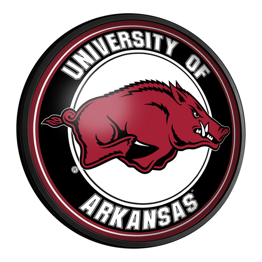 Arkansas Razorbacks Slimline Round Lighted Wall Sign