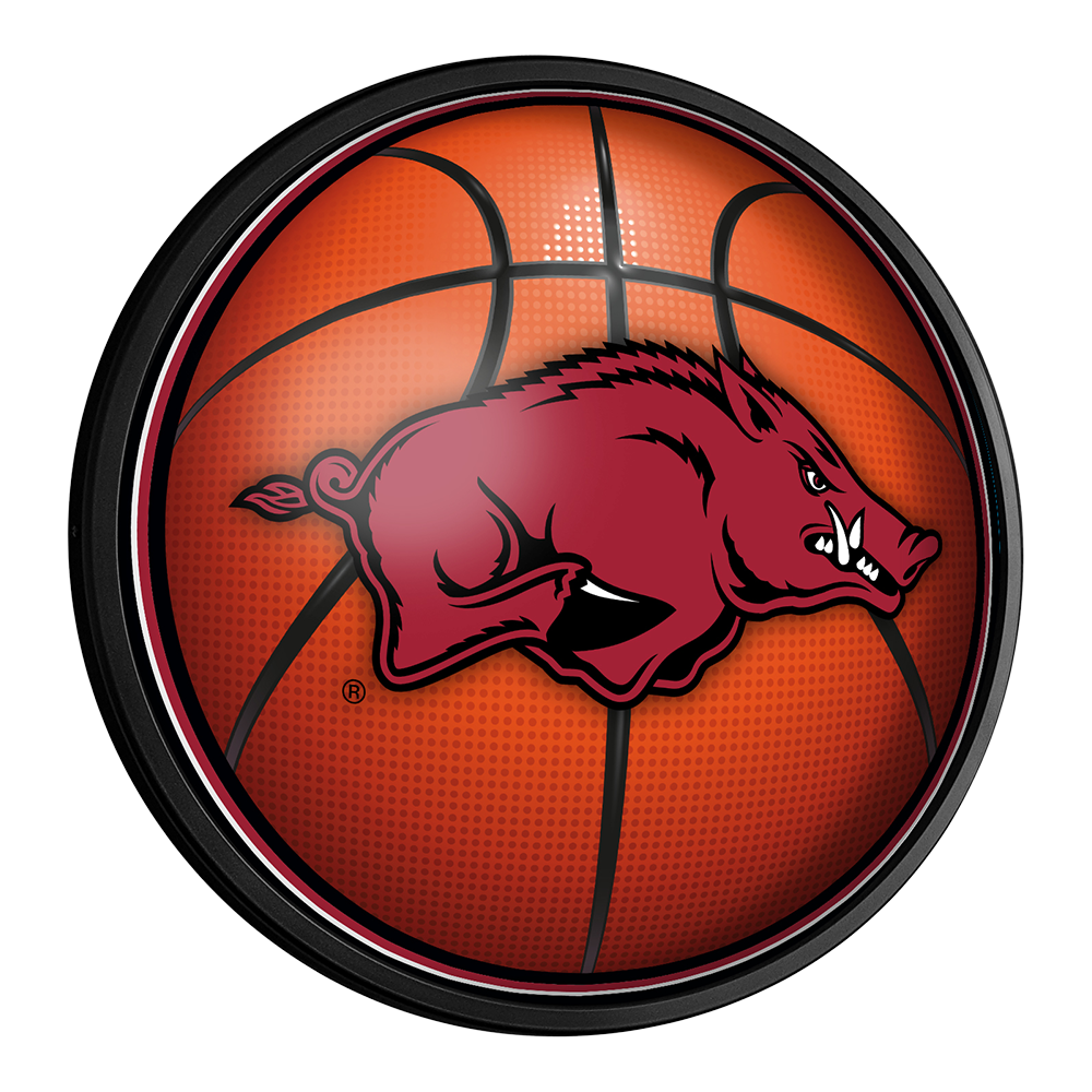 Arkansas Razorbacks Basketball Slimline Round Lighted Wall Sign