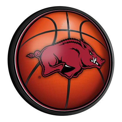 Arkansas Razorbacks Basketball Slimline Round Lighted Wall Sign