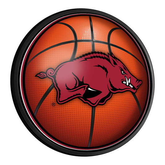 Arkansas Razorbacks Basketball Slimline Round Lighted Wall Sign