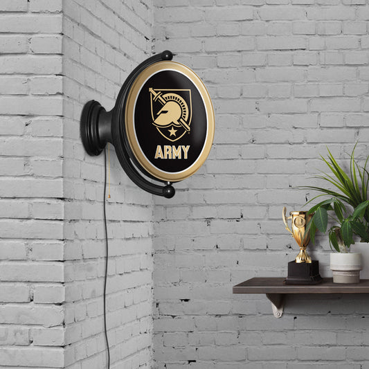 Army Black Knights Oval Rotating Wall Sign Room View