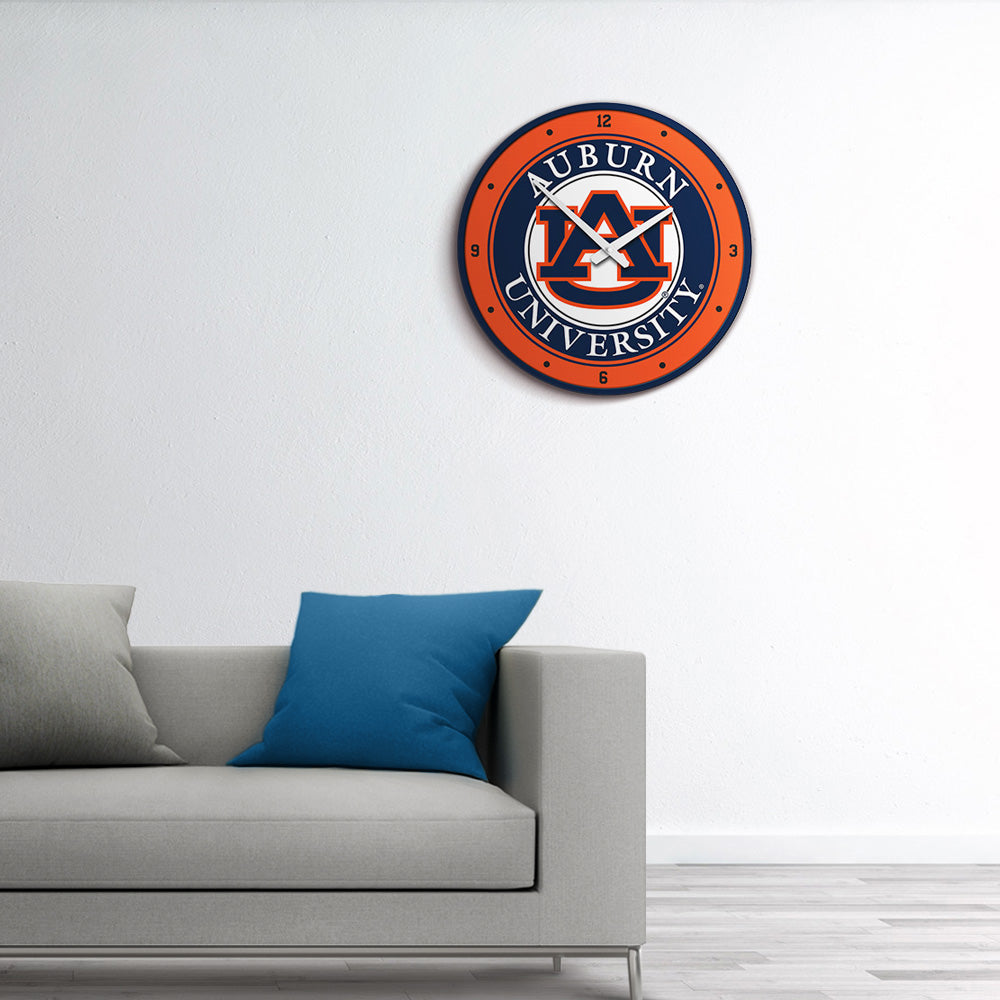 Auburn Tigers Round Wall Clock Room View
