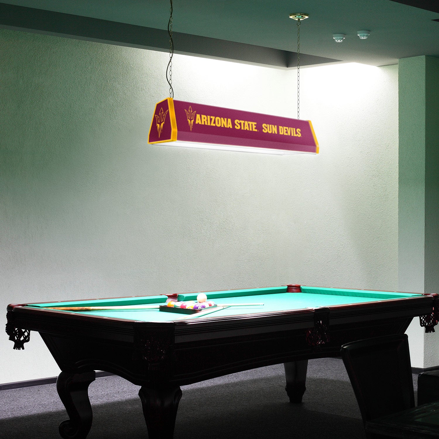 Arizona State Sun Devils Standard Pool Table Light Room View