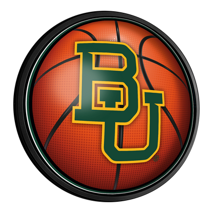 Baylor Bears Basketball Slimline Round Lighted Wall Sign