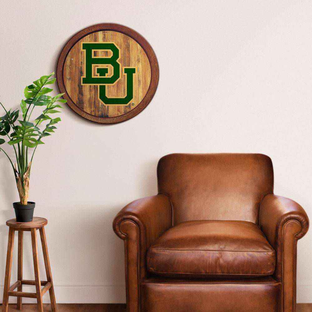 Baylor Bears Barrel Top Sign Room View