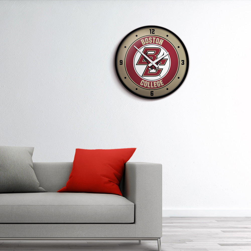 Boston College Eagles Round Wall Clock Room View
