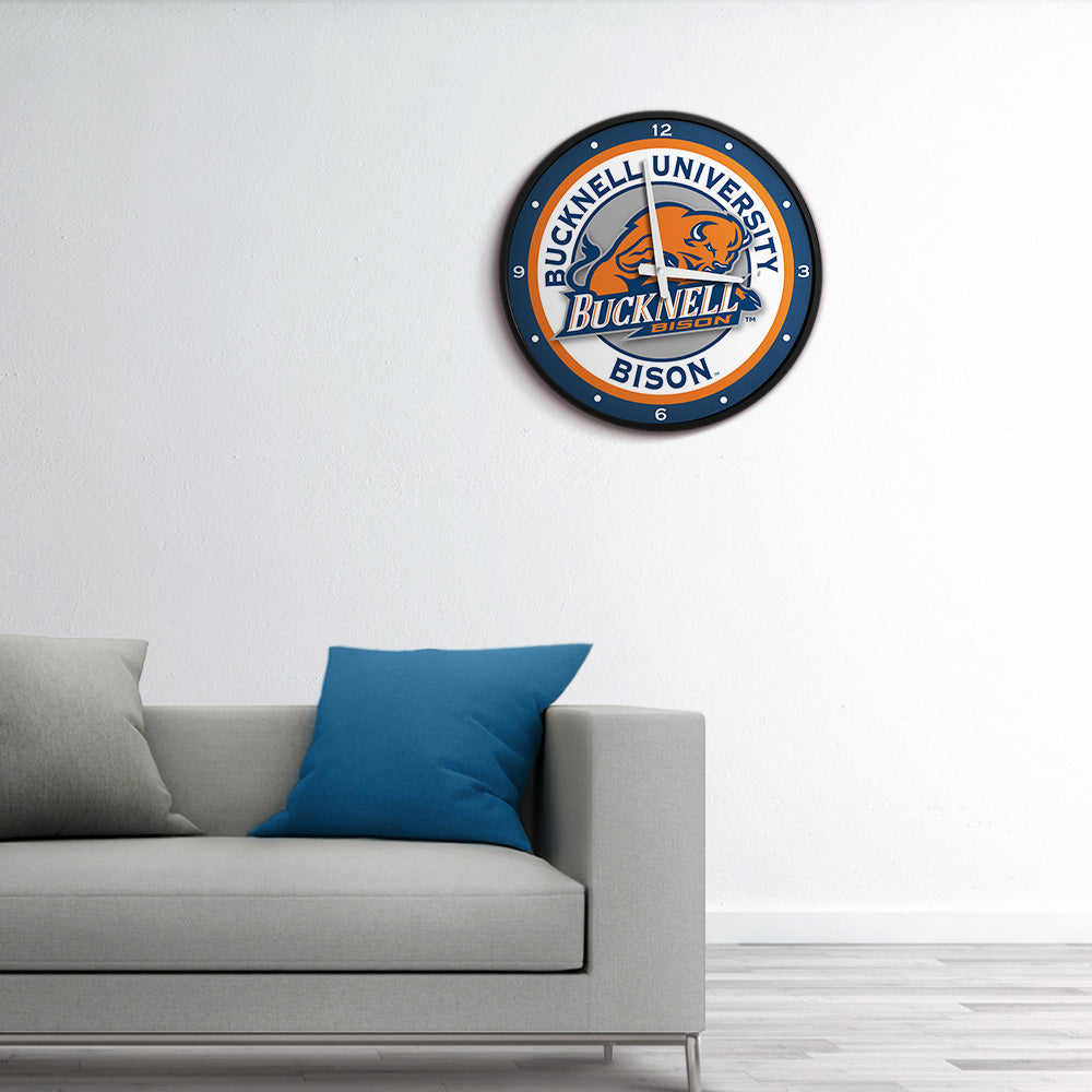 Bucknell Bison Round Wall Clock Room View