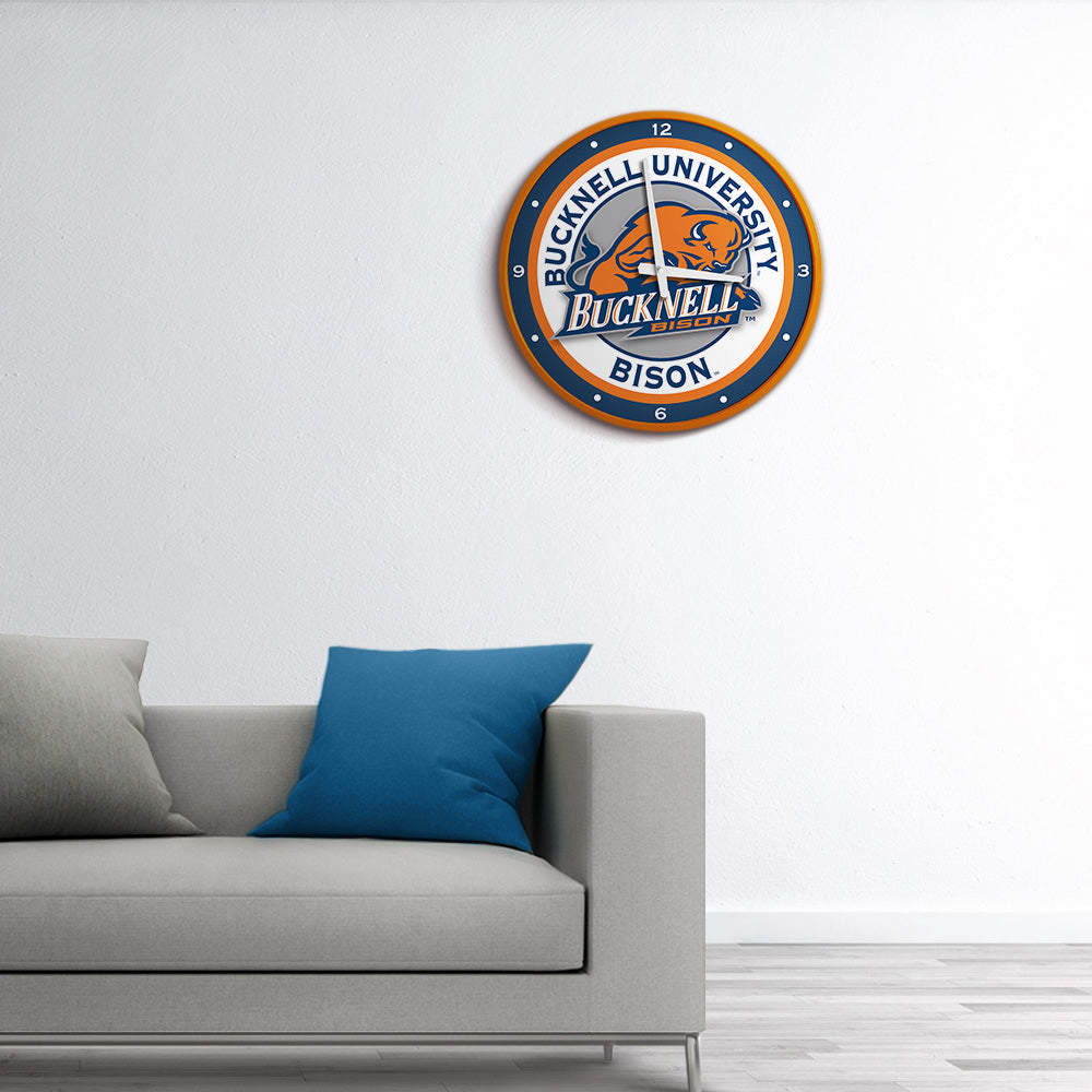 Bucknell Bison Round Wall Clock Room View