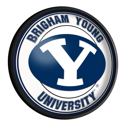 BYU Cougars Slimline Round Lighted Wall Sign