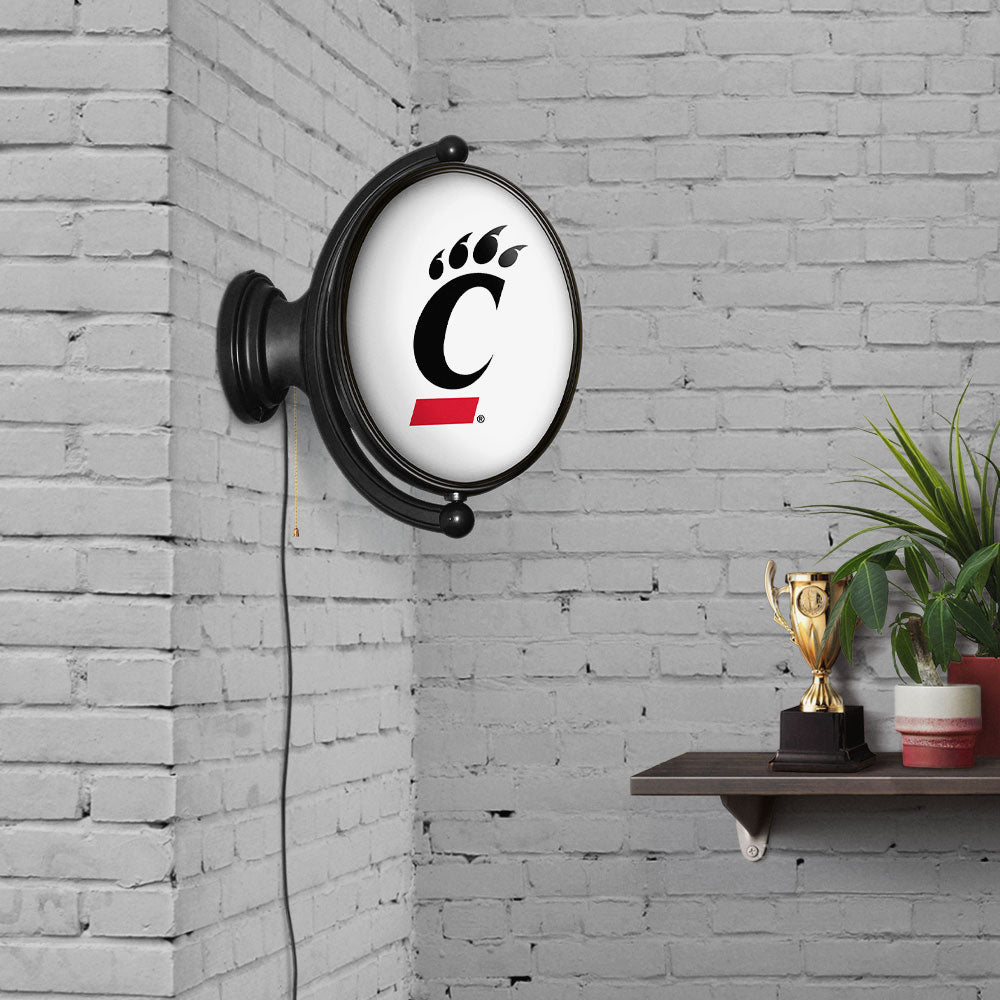 Cincinnati Bearcats Oval Rotating Wall Sign Room View