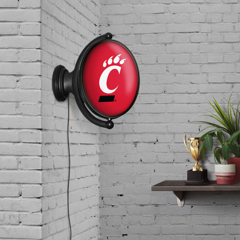 Cincinnati Bearcats Oval Rotating Wall Sign Room View