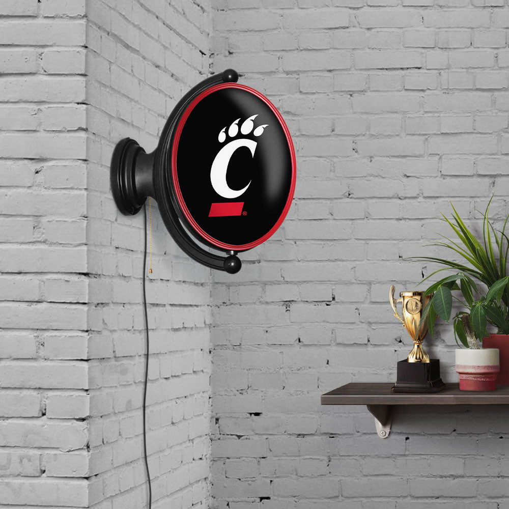 Cincinnati Bearcats Oval Rotating Wall Sign Room View