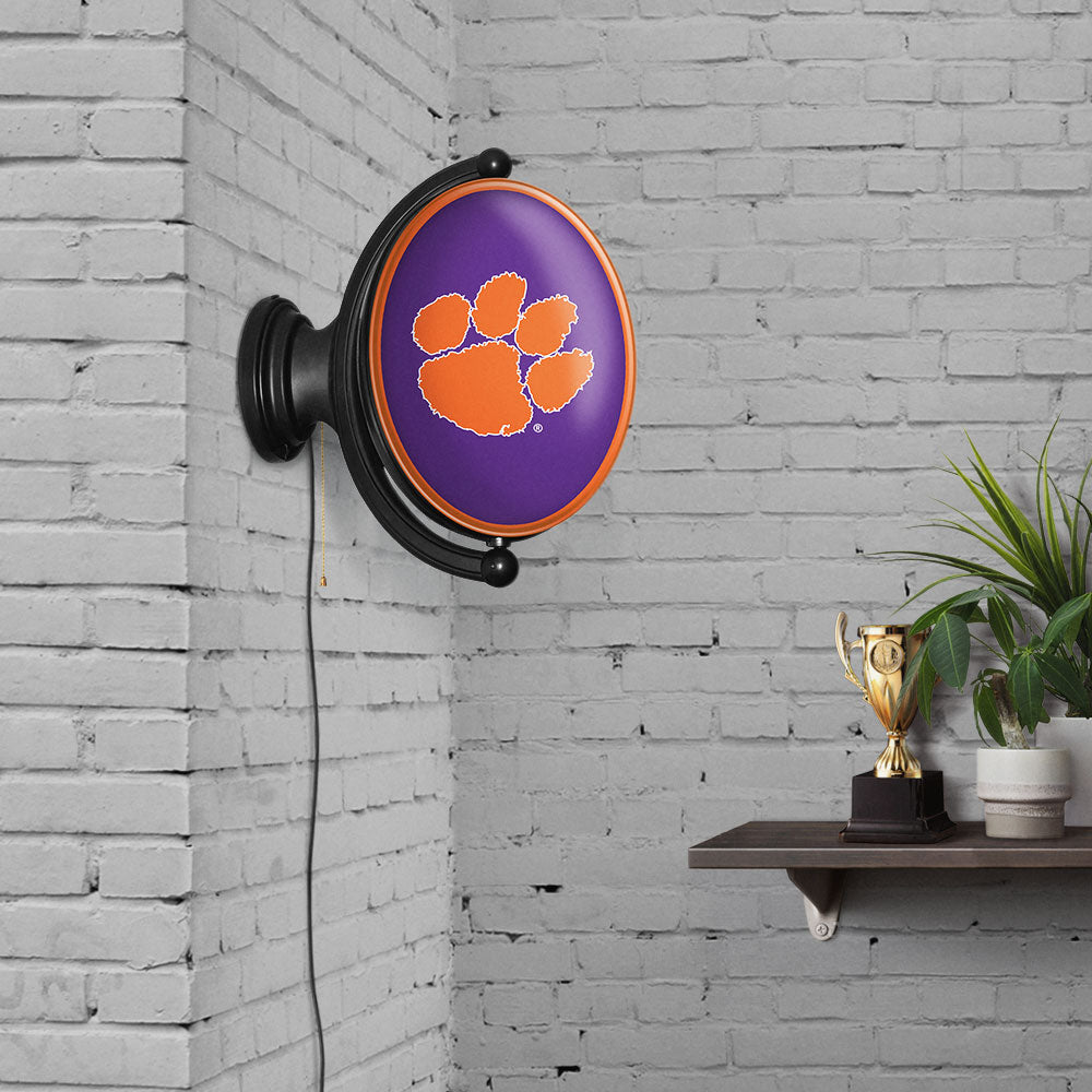 Clemson Tigers Oval Rotating Wall Sign Room View