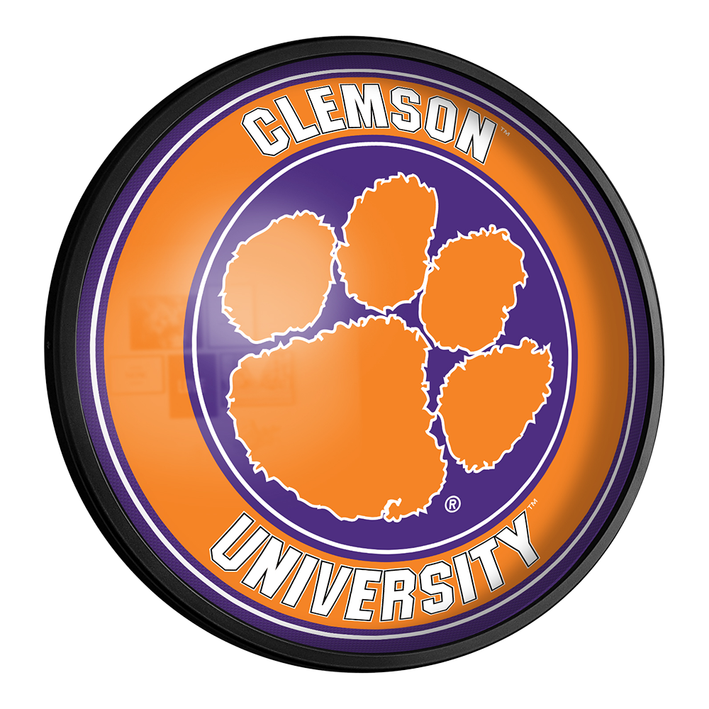 Clemson Tigers Slimline Round Lighted Wall Sign
