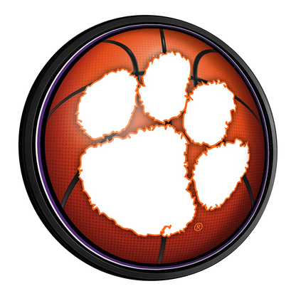 Clemson Tigers Basketball Slimline Round Lighted Wall Sign