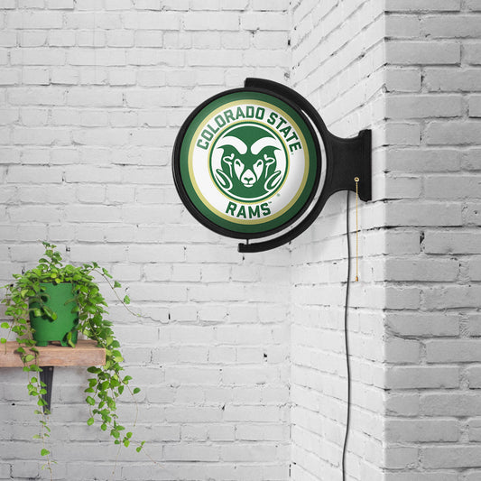 Colorado State Rams Round Rotating Wall Sign Room View