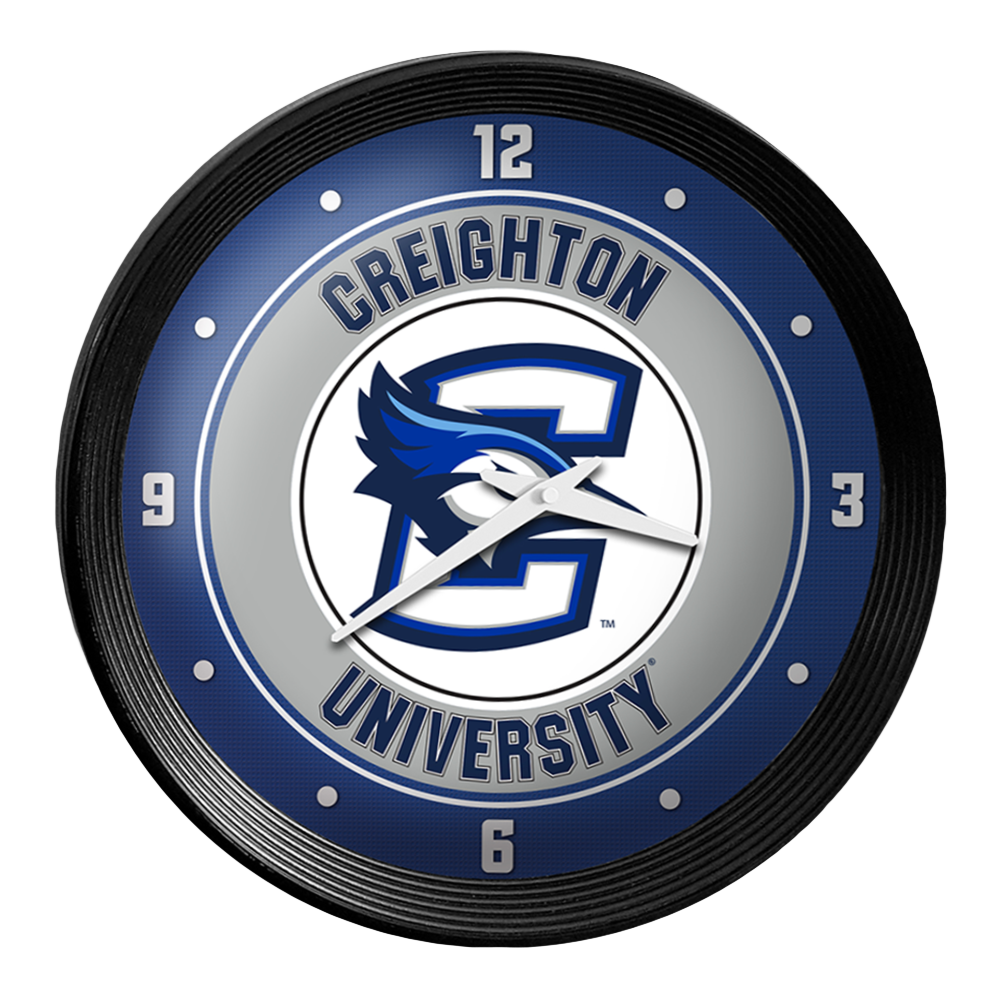 Creighton Blue Jays Ribbed Wall Clock