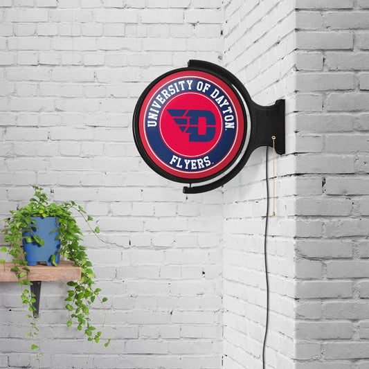 Dayton Flyers Round Rotating Wall Sign Room View