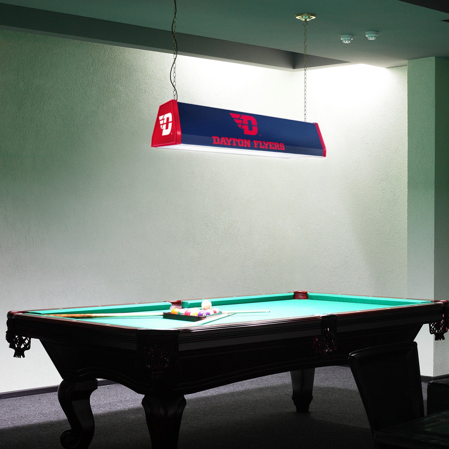 Dayton Flyers Standard Pool Table Light Room View