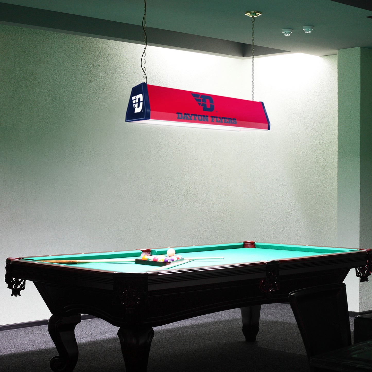 Dayton Flyers Standard Pool Table Light Room View
