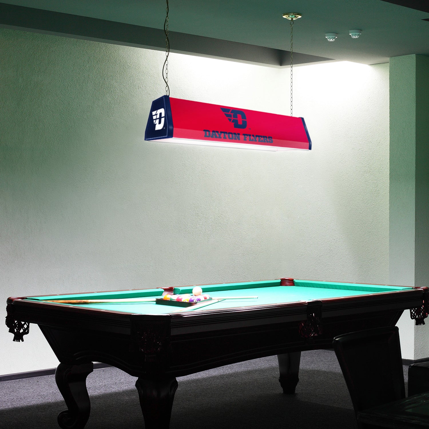 Dayton Flyers Standard Pool Table Light Room View