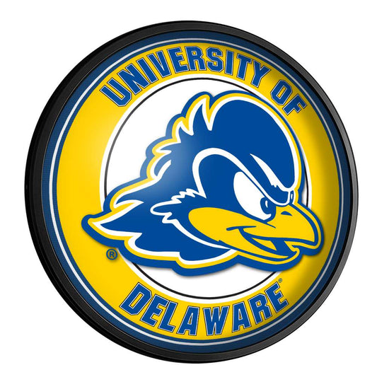 Delaware Blue Hens Slimline Round Lighted Wall Sign