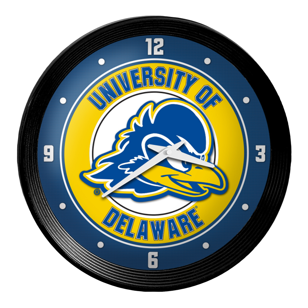 Delaware Blue Hens Ribbed Wall Clock