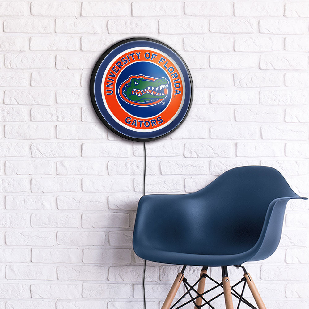 Florida Gators Slimline Round Lighted Wall Sign Room View