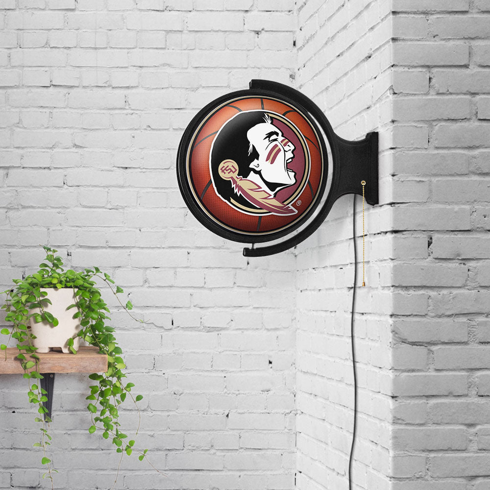 Florida State Seminoles Round Basketball Rotating Wall Sign Room View