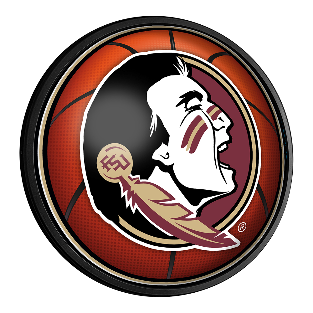 Florida State Seminoles Basketball Slimline Round Lighted Wall Sign