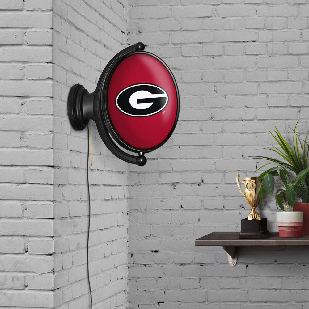Georgia Bulldogs Oval Rotating Wall Sign Room View