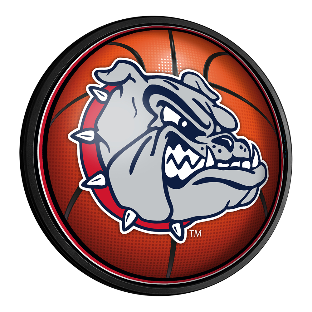 Gonzaga Bulldogs Basketball Slimline Round Lighted Wall Sign