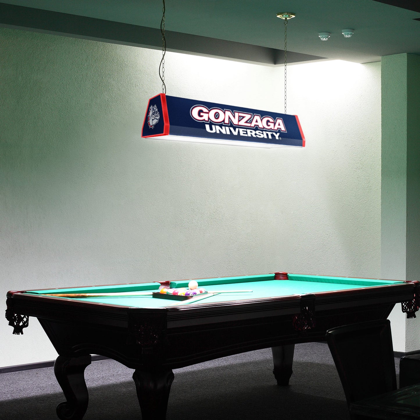 Gonzaga Bulldogs Standard Pool Table Light Room View