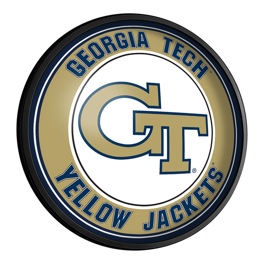 Georgia Tech Yellow Jackets Slimline Round Lighted Wall Sign