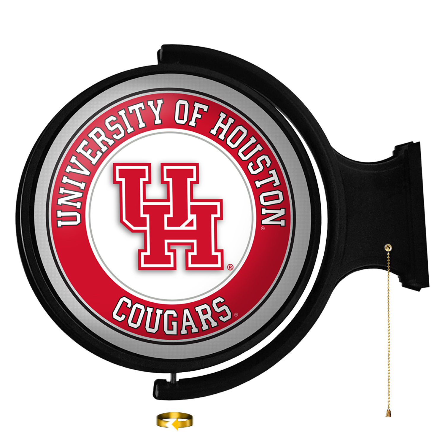 Houston Cougars Round Rotating Wall Sign Grey