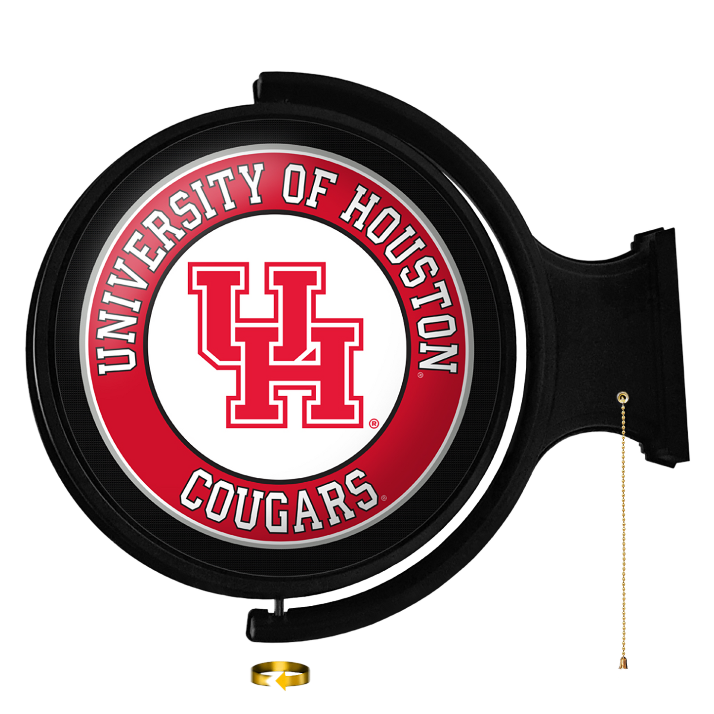 Houston Cougars Round Rotating Wall Sign Black
