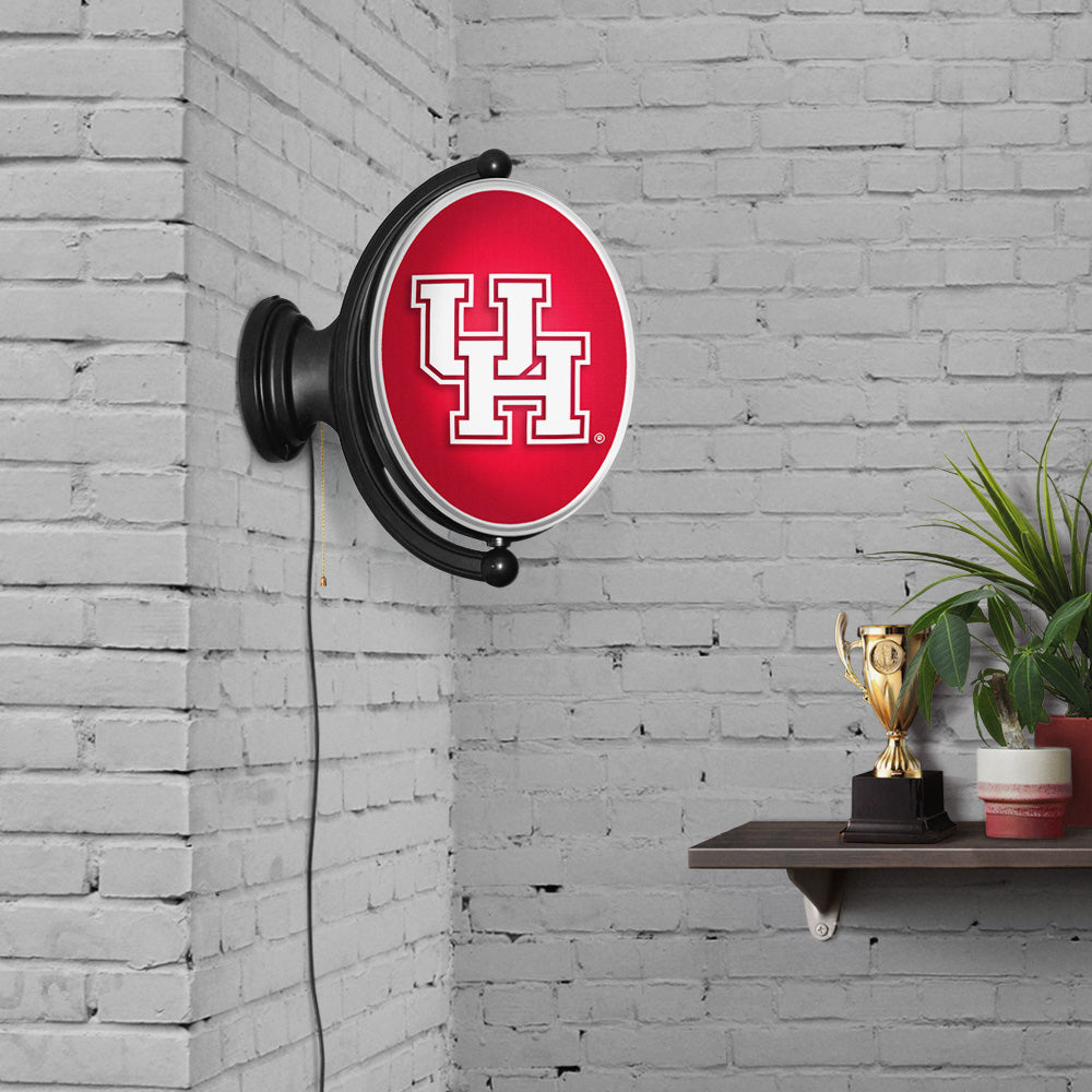 Houston Cougars Oval Rotating Wall Sign Room View