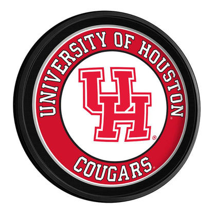 Houston Cougars Slimline Round Lighted Wall Sign Room View
