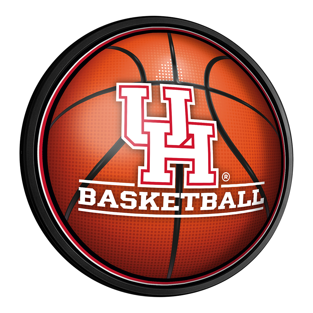 Houston Cougars Basketball Slimline Round Lighted Wall Sign