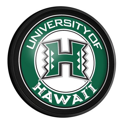 Hawaii Warriors Slimline Round Lighted Wall Sign