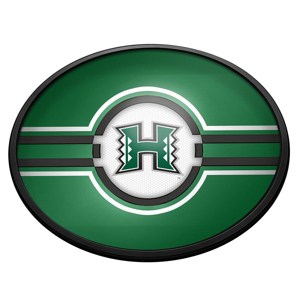 Hawaii Warriors Slimline Oval Lighted Wall Sign