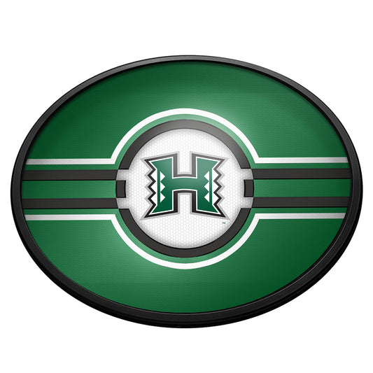 Hawaii Warriors Slimline Oval Lighted Wall Sign