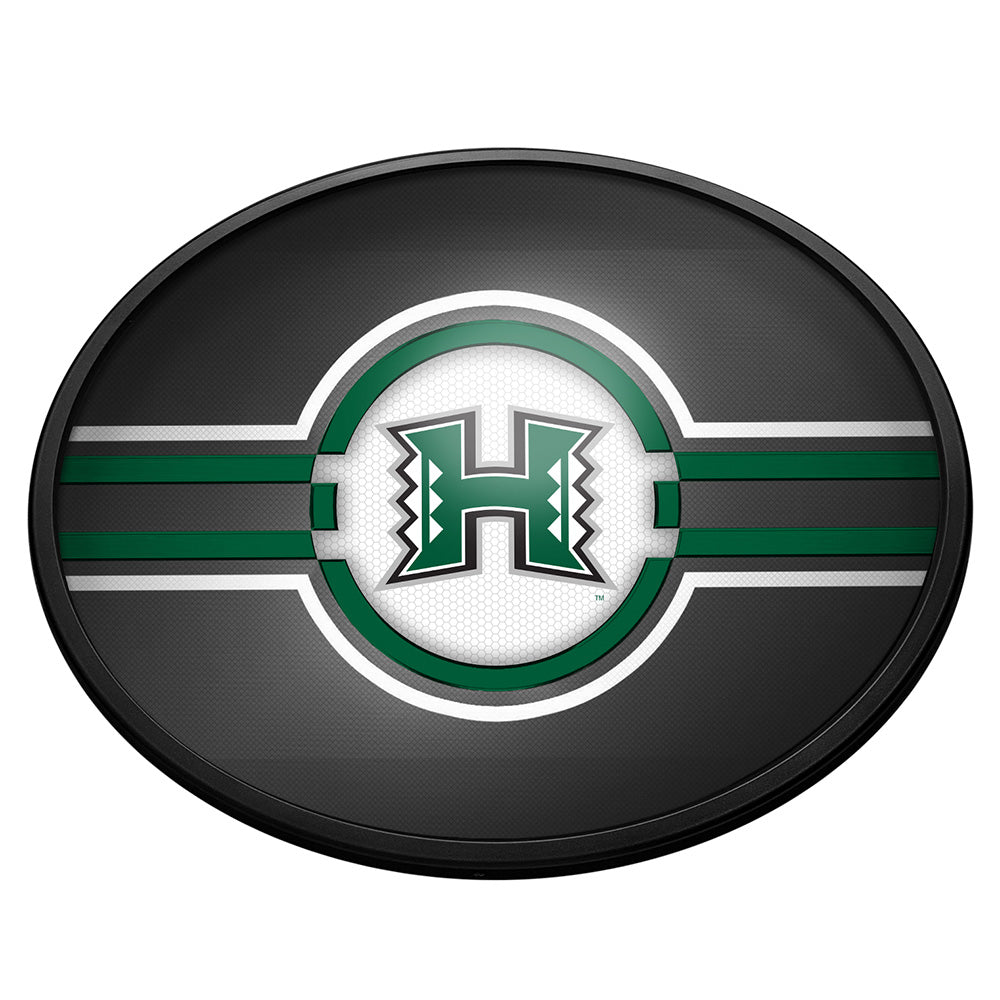 Hawaii Warriors Slimline Oval Lighted Wall Sign